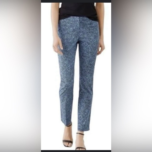 J. Jill Pants - J. Jill Women's Navy Paisley Trousers